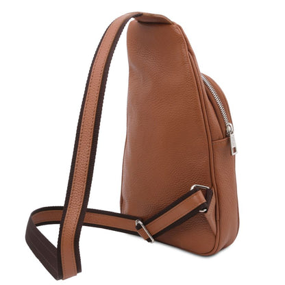 Albert - Brusttasche aus weichem Leder Cognac