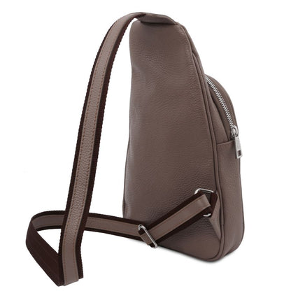 Albert - Brusttasche Leder Grau
