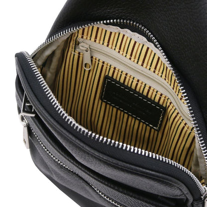 Albert - Brusttasche aus weichem Leder Schwarz
