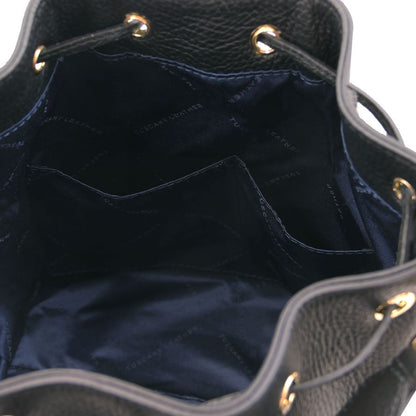 TL Bucket Bag - Beuteltasche aus Leder Schwarz
