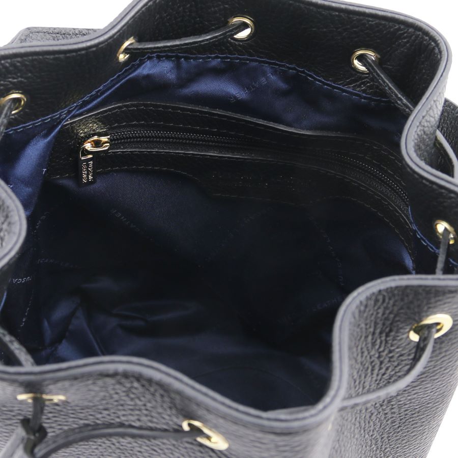 TL Bucket Bag - Beuteltasche aus Leder Schwarz