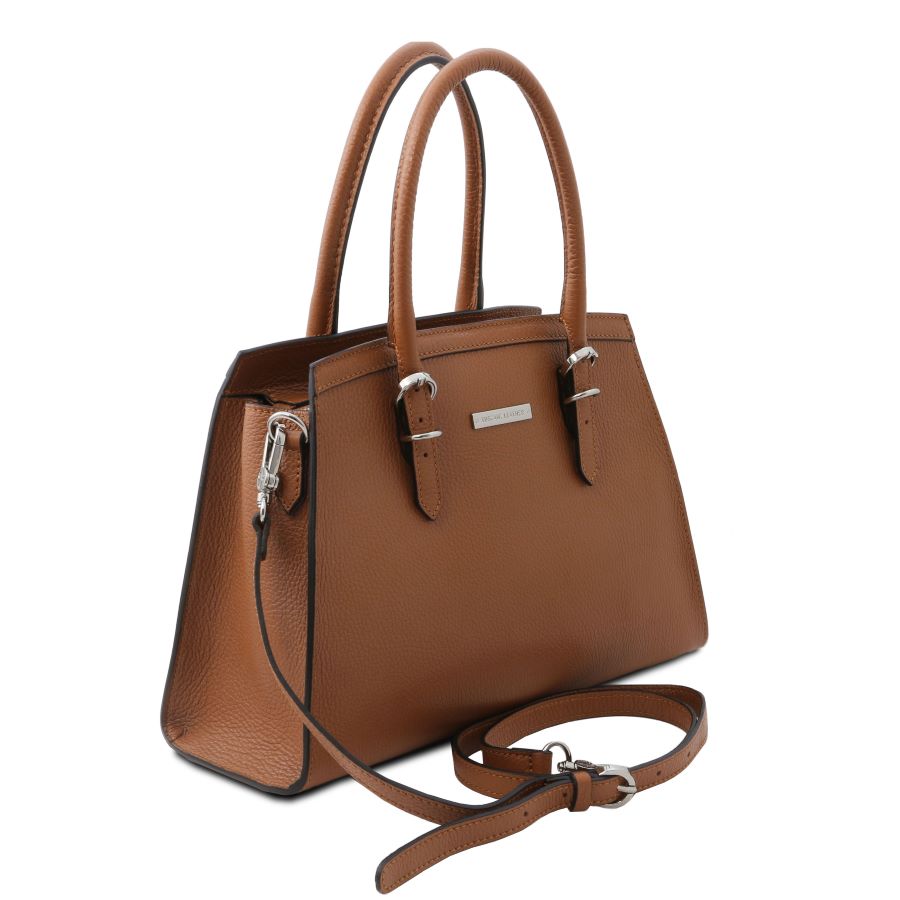 TL Bag - Handtasche aus Leder Cognac