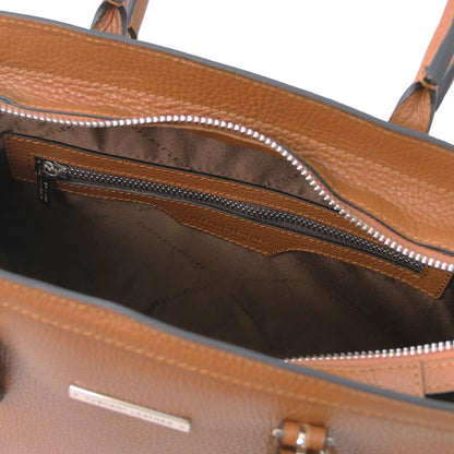 TL Bag - Handtasche aus Leder Cognac