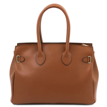 TL Bag - Handtasche aus Leder Cognac