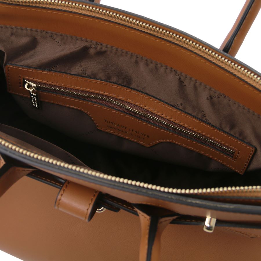 TL Bag - Handtasche aus Leder Cognac