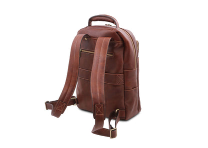 Melbourne - Notebook Rucksack aus Leder Braun
