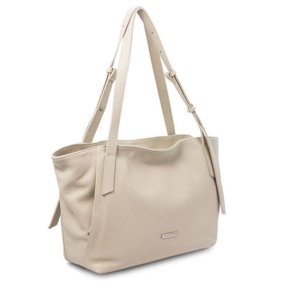 TL Bag - Shopping Tasche Leder Beige