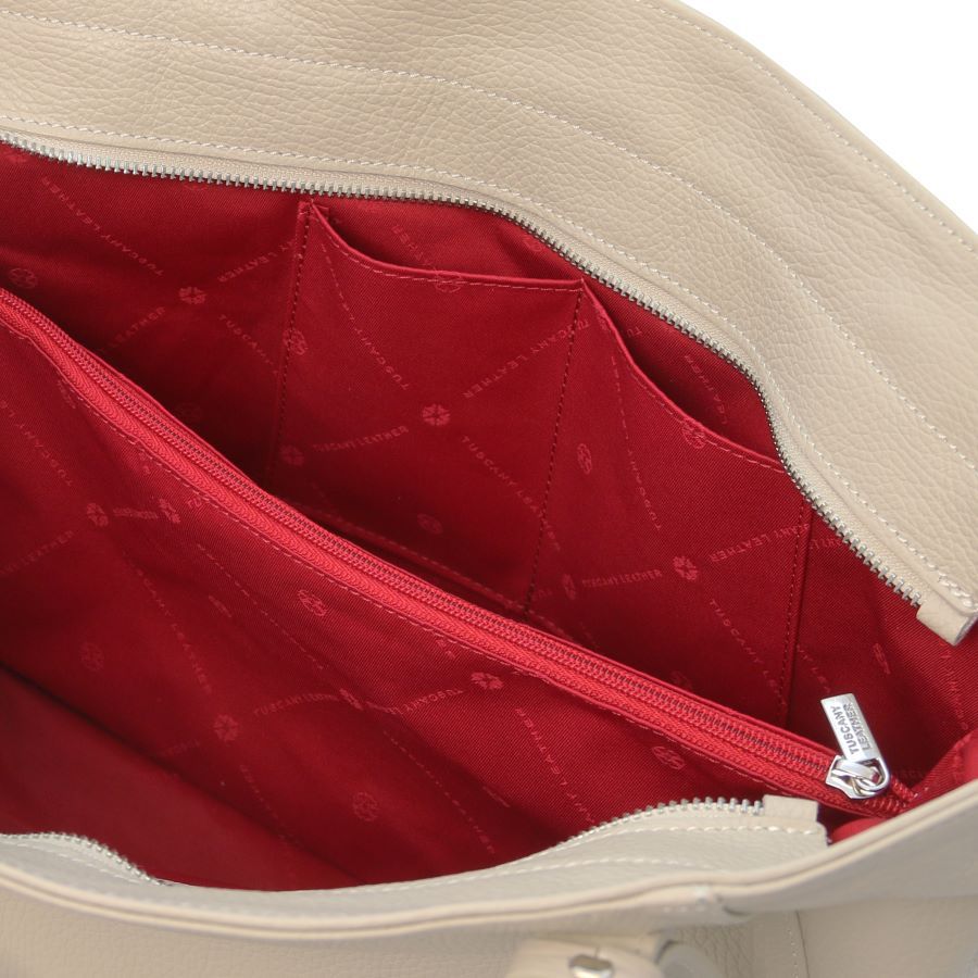TL Bag - Shopping Tasche Leder Beige