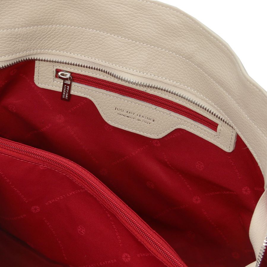 TL Bag - Shopping Tasche Leder Beige