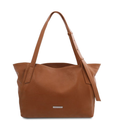 TL Bag - Shopping Tasche Leder Cognac