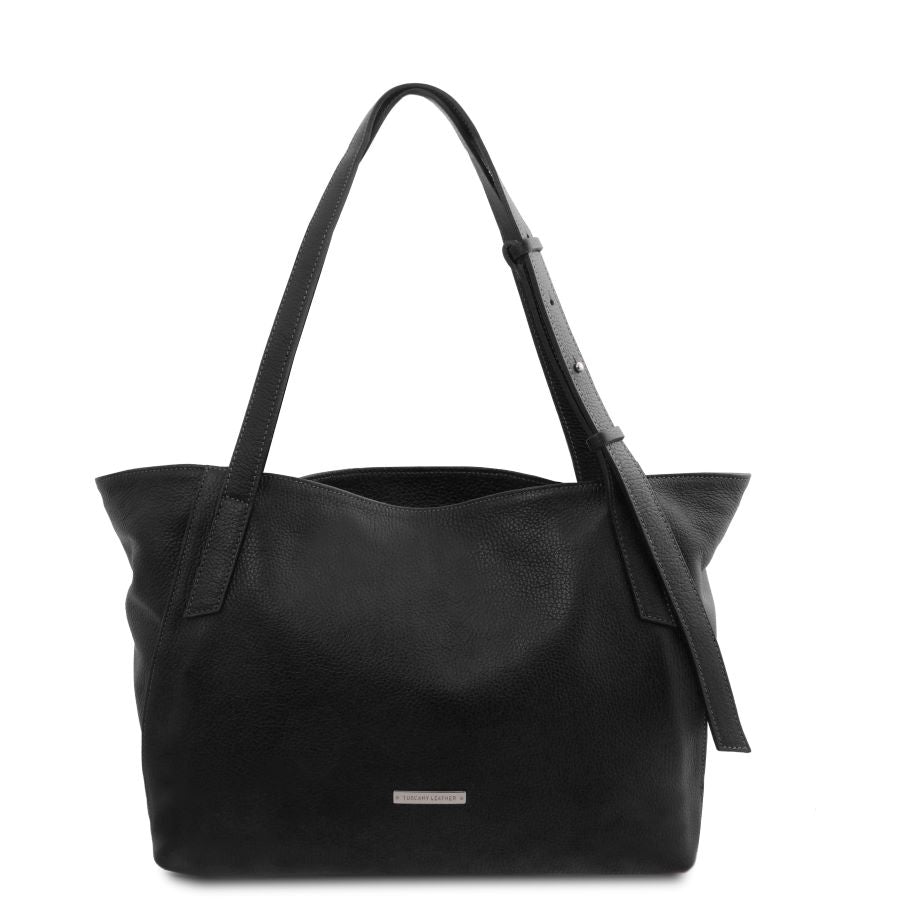 TL Bag - Shopping Tasche Leder Schwarz