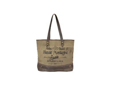 Savoie Vintage Schultertasche aus Canvas und Leder