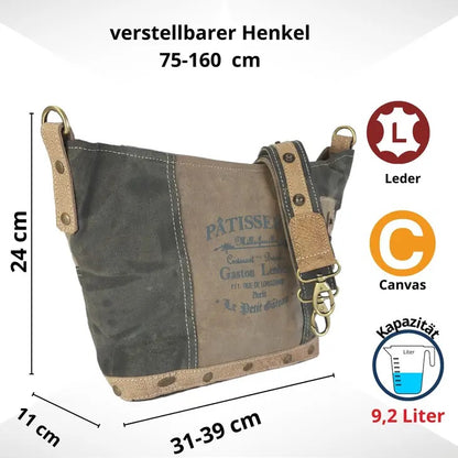 Vintage Umhängetasche Handtasche aus Canvas