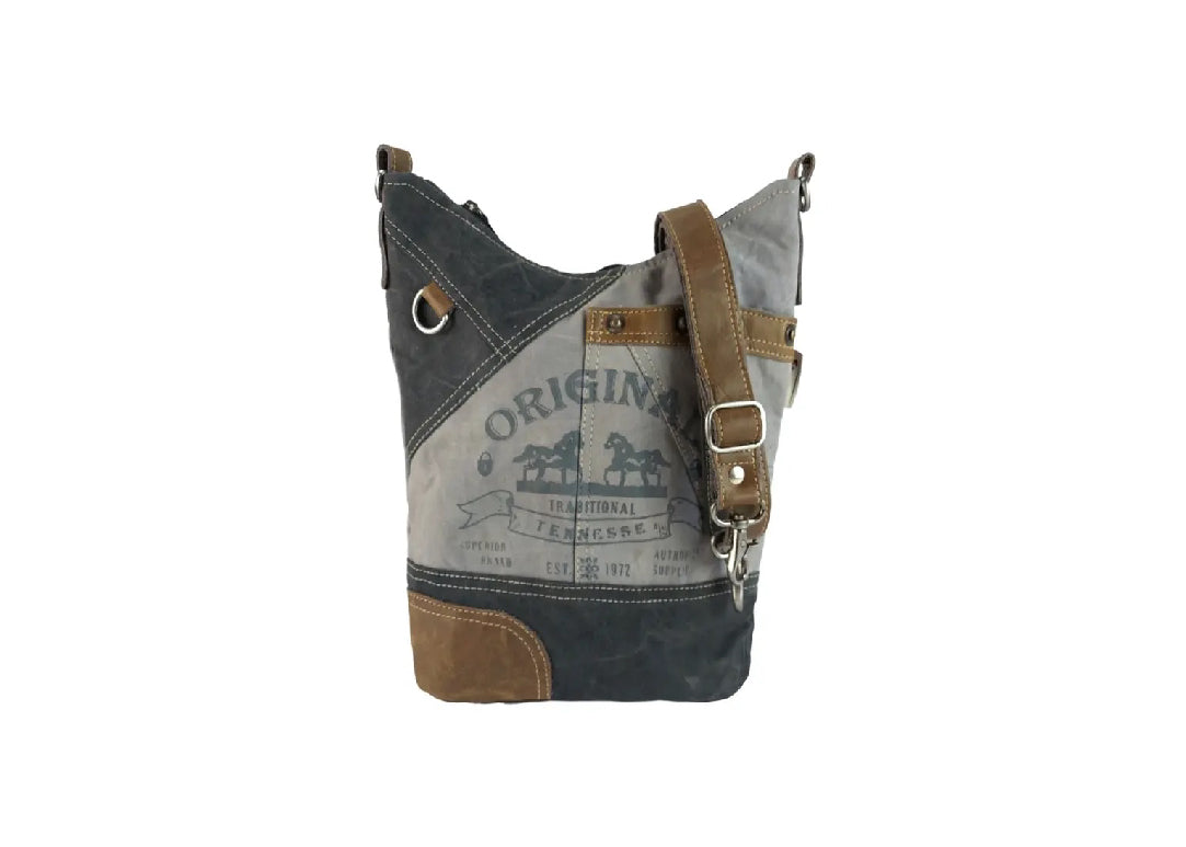 Tennesse Vintage Umhängetasche aus Canvas und Leder