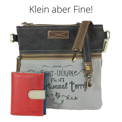 Kleine Vintage Umhängetasche Schultertasche Canvas