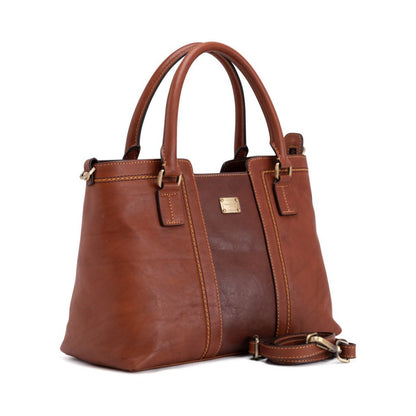 GC Handtasche aus Leder Cognac