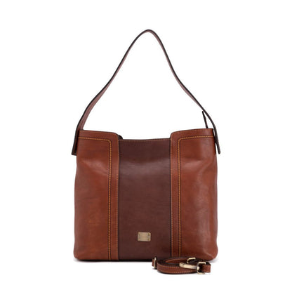 GC Schultertasche Leder Cognac