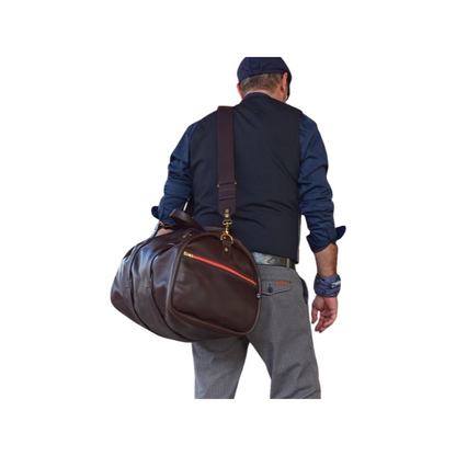 Vintage Leather Duffle Hodall Weekender Dunkelbraun
