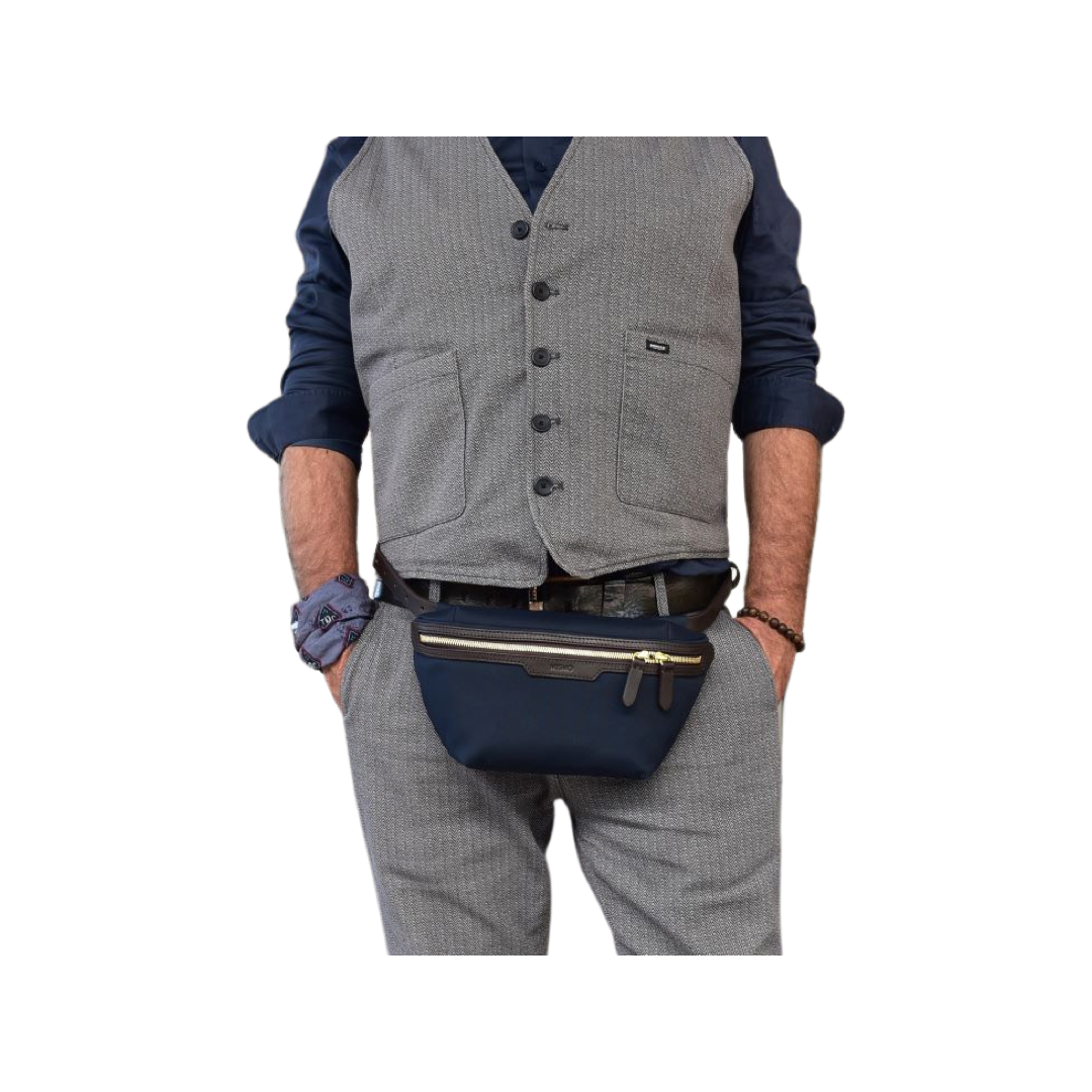 M/S Bauchtasche Blau aus Canvas