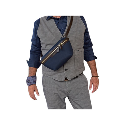 M/S Bauchtasche Blau aus Canvas