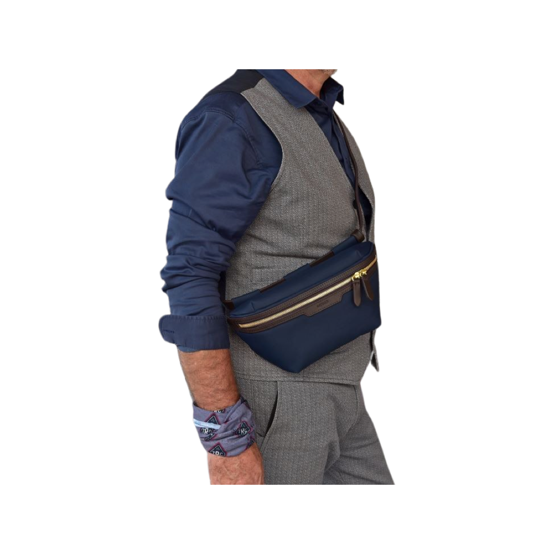 M/S Bauchtasche Blau aus Canvas