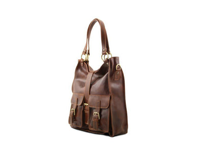 Melissa - Schultertasche Leder Honig