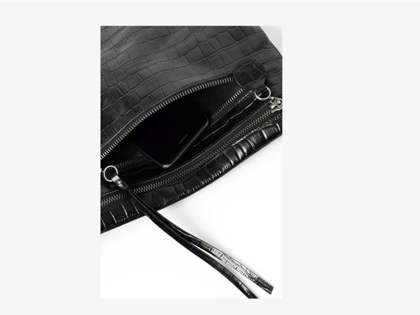 Moonlit Umhängetasche Leder Schwarz Ina Kent