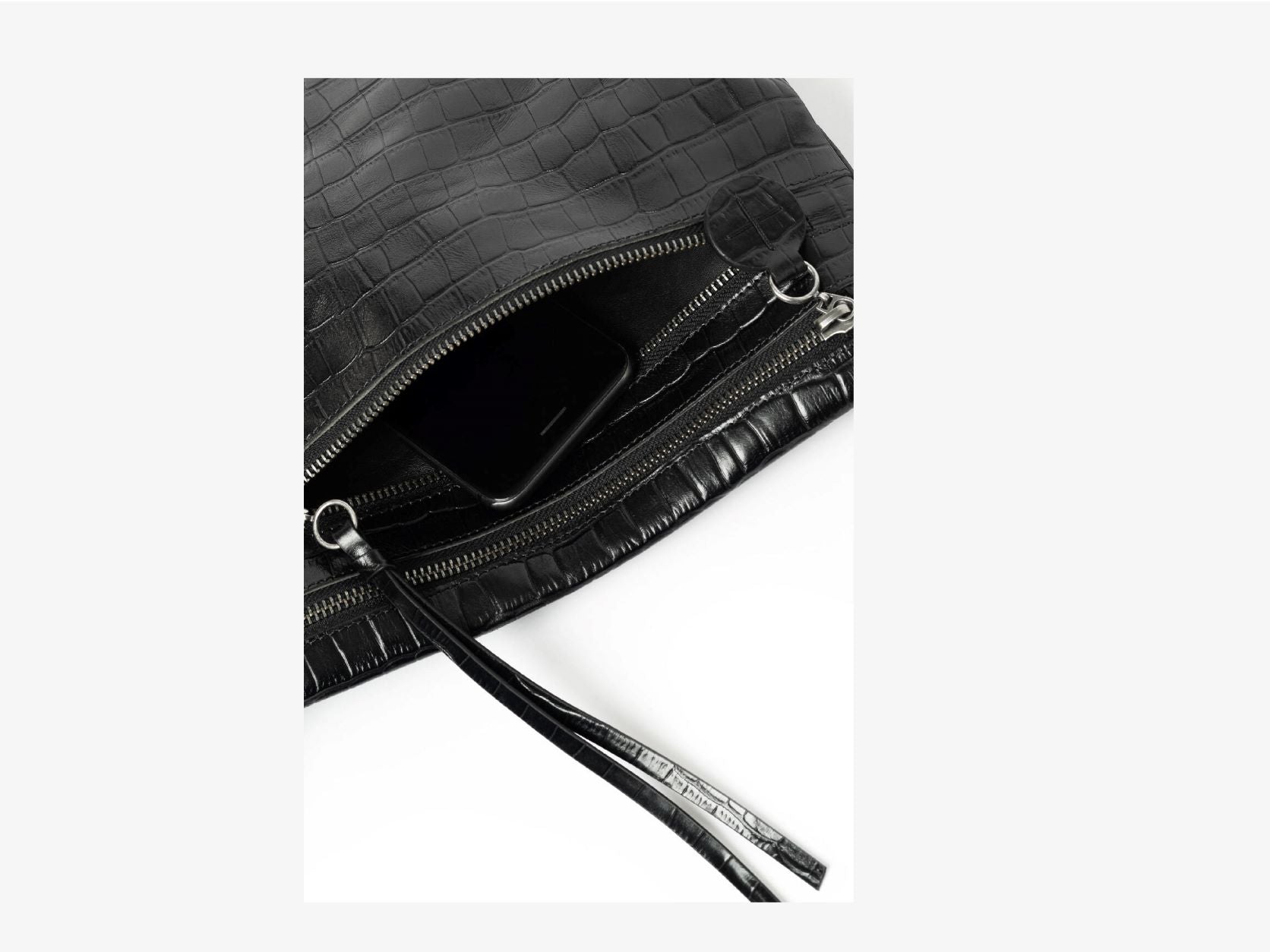 Moonlit Umhängetasche Leder Schwarz Ina Kent