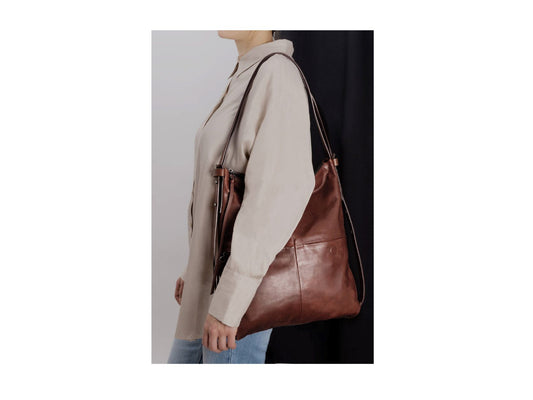 Ample Damen Umhängetasche Leder Braun Ina Kent 