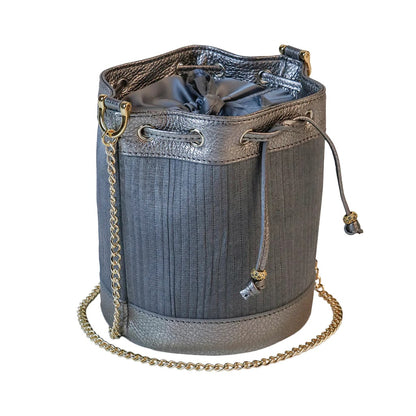 Bucket Bag Mini Silber Grau