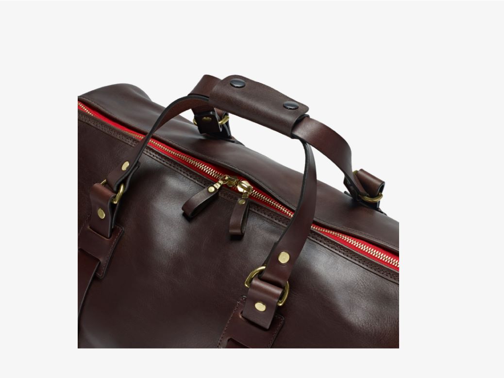 Vintage Leather Duffle Hodall Weekender Dunkelbraun