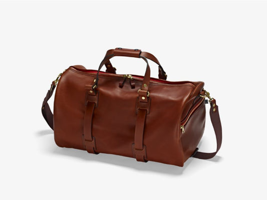 Vintage Leather Duffle Hodall Weekender Braun