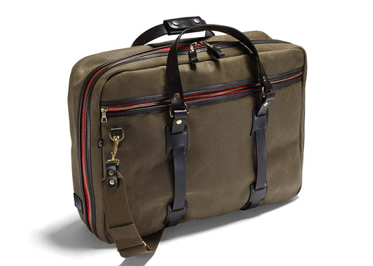Vintage Range Flight Bag Olive aus Canvas und Glattleder