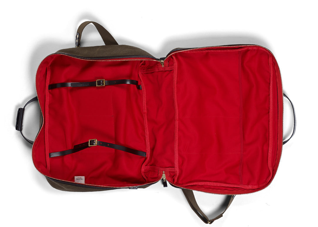 Vintage Range Flight Bag Olive aus Canvas und Glattleder
