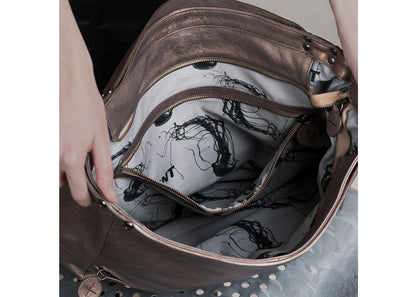 Tates Schultertasche Leder Blush
