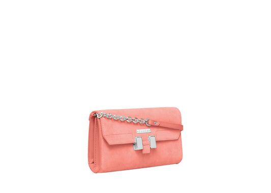 Amal Clutch Umhängetasche  Wildleder Coral Maison Heronie