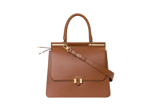 Marlene 13" Handtasche Cognac Glattleder