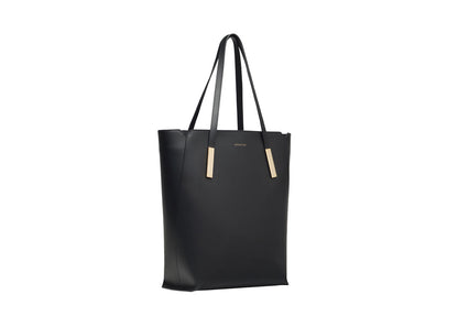 Marta 13" Handtasche Schwarz Glattleder