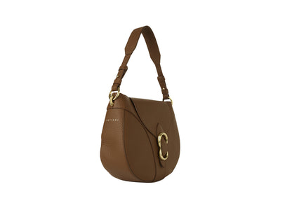 Beth Damen Schultertasche Leder Camel Orciani