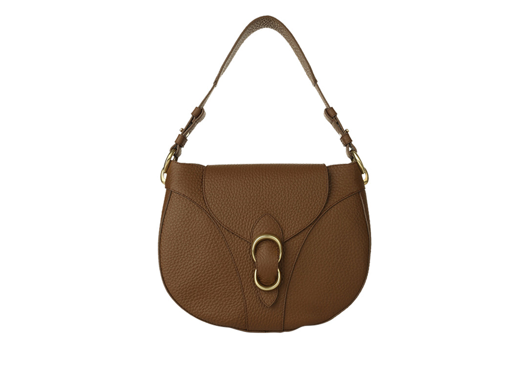 Beth Damen Schultertasche Leder Camel Orciani