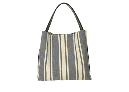 Jackie Schultertasche Blau aus Canvas und Leder