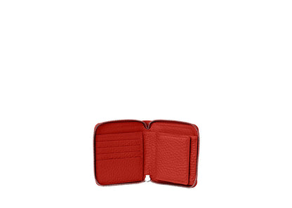 Kleines Portemonnaie aus Leder Rot