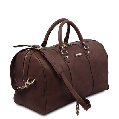 Oslo - Weekend Reisetasche aus Leder-Dunkelbraun