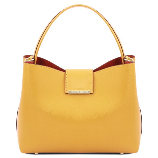 Clio - Schultertasche aus Leder Gelb