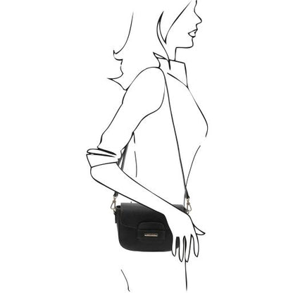 TL Bag - Schultertasche Leder Schwarz