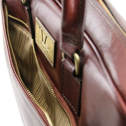 Urbino - Notebook Aktentasche Leder Dunkelblau