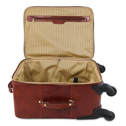 TL Voyager - 4 Rollen Ledertrolley Braun