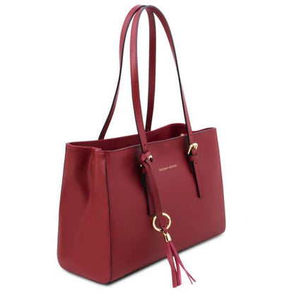 TL Bag - Schultertasche aus Leder Rot
