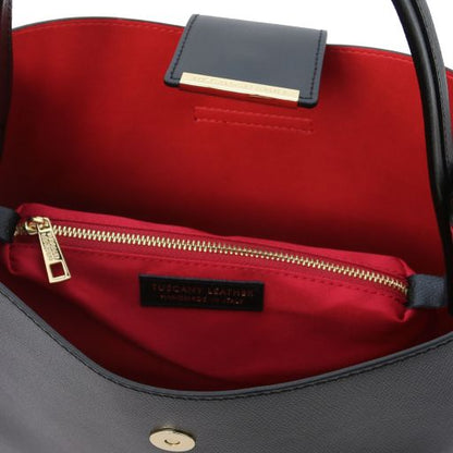 Clio - Schultertasche Leder Schwarz