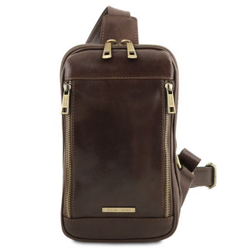 Martin - Brusttasche aus Leder Dunkelbraun